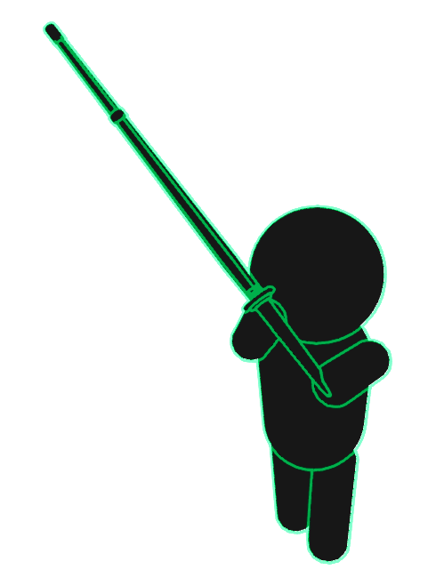 ネオン　剣道　上段の構え002